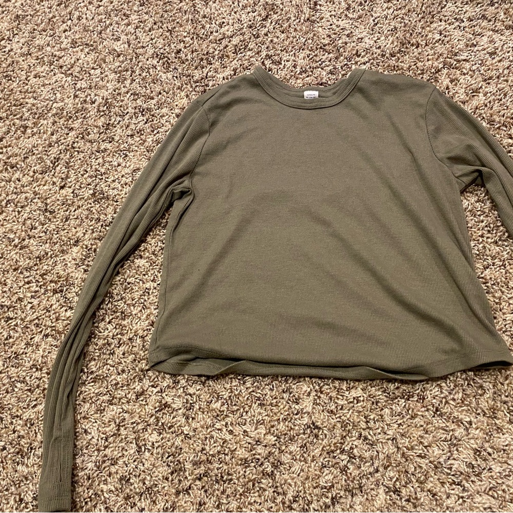 Olive Green Long Sleeve Top